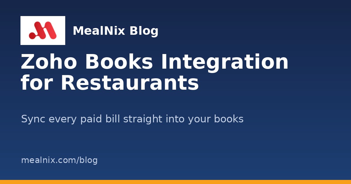 Zoho Books Integration for Restaurants: Sync POS Bills to Accounting Automatically